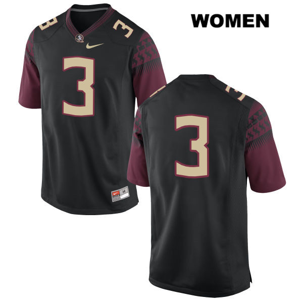 Women's NCAA Nike Florida State Seminoles #3 Cam Akers College No Name Black Stitched Authentic Football Jersey HDY6569BB